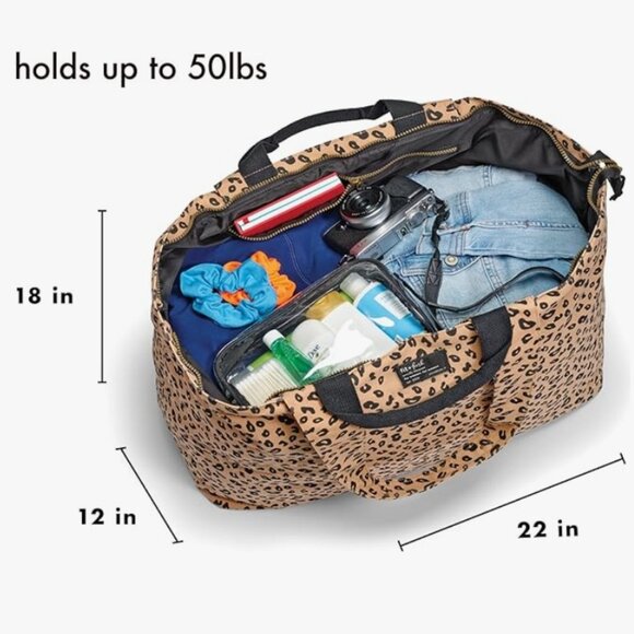 Foundry XL Canvas Tote Bag, Cheetah Print - Picture 3 of 4